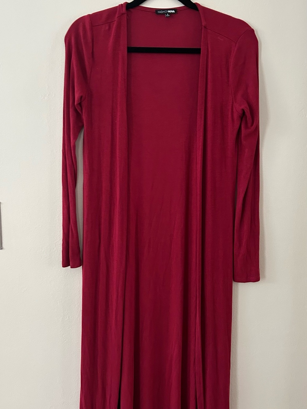 Fashion Nova Women's Long Open Duster Dress - Red size small